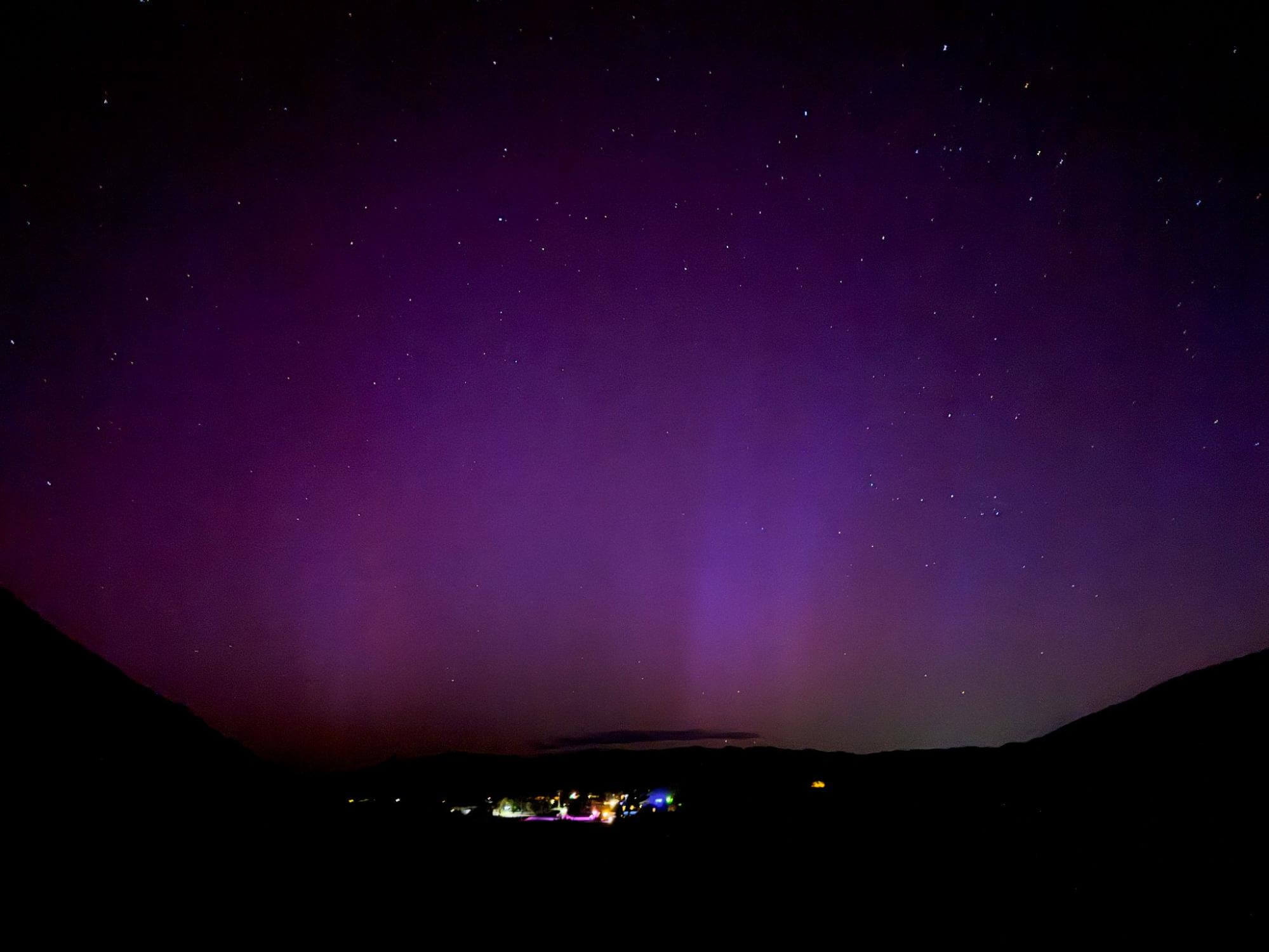 Northern Lights over Tecopa Hot Springs.
