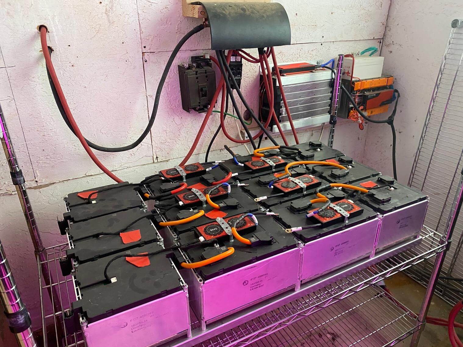 Long House Lithium battery system designed by Gabriel with safety features.